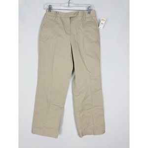 VTG NWT‎ Talbots Pants Womens 4 Stretch Beige Chino Straight Casual Flat Front